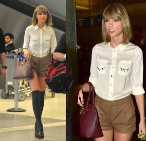 Thanks to advantage of her long legs, she easily combines with shorts.